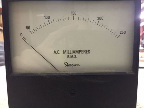 Simpson 0 to 250 mA gauge with enclosure