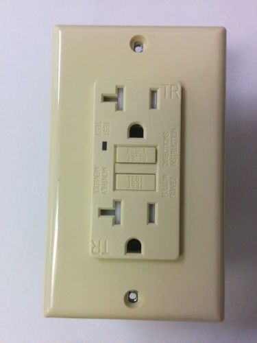 (5 pc) new 20a tamper resistant tr gfci outlet receptacle 20 amp ivory w/led for sale