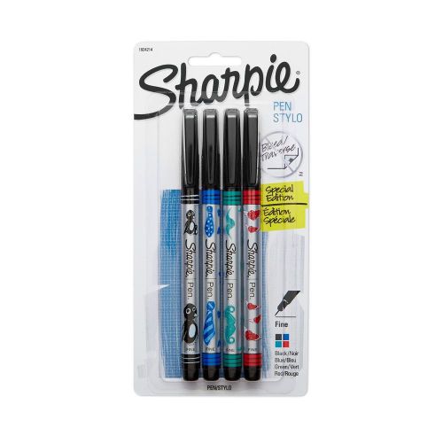 Sharpie Wraps Pen, Fine Point, 4-Pack, Assorted Colors (1924214) FREE SHIPPING!
