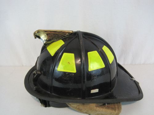 Cairns firefighter black helmet turnout bunker gear model 1010 w/eagle (h502) for sale