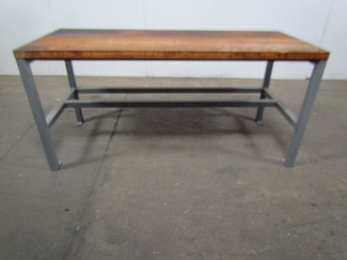Welded steel industrial work bench w/1-3/4&#034; butcher block top 30.5x72x36.5&#034; tall for sale