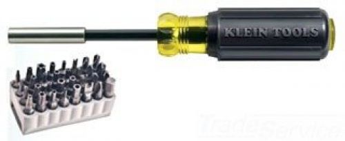 Klein tools 32510 magnetic screwdriver with 32-piece tamperproof bit set for sale