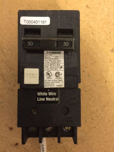 Siemens Ground Fault Interrupter Circuit Breaker 50 Amp Type QPF Double Pole