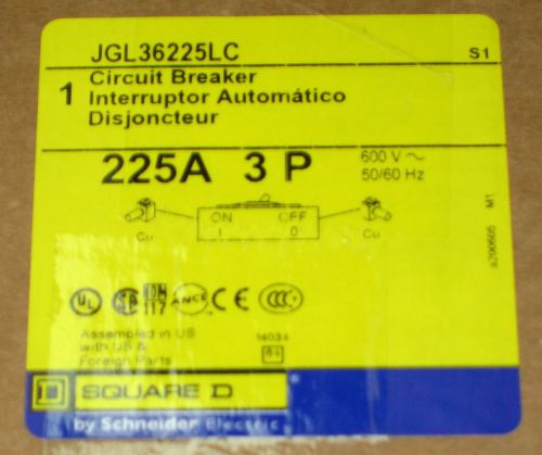 SquareD Circuit Breaker  PowerPact  JGL36225LC 225AMP 600V - New in Box