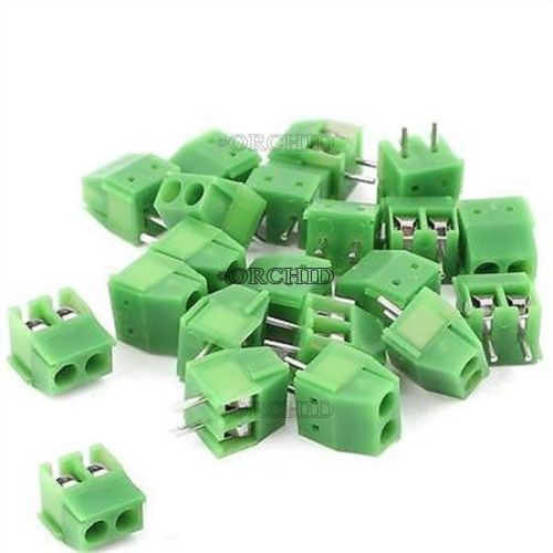 50pcs 3.5mm pitch 2 pin 2 way straight pin pcb screw terminal blocks connector for sale