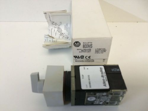 NEW IN BOX. ALLEN-BRADLEY 4-POSITION MAINTAINED SELECTOR SWITCH 800MS-NG2QB SERC