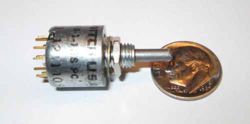 ALCOSWITCH MINIATURE ROTARY SWITCH  1 POLE - 12 POSITIONS 1/2&#034; OD NOS CUT SHAFT