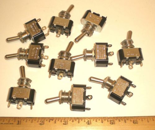 10 New Toggle Switches, SP2POS, Solder Terminals, CARLING, 10A-250VAC,15A,125VAC
