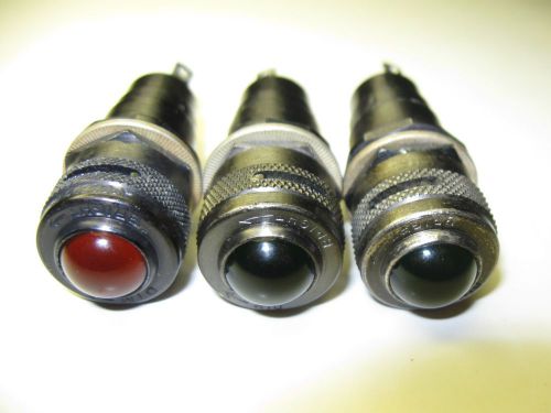 (3) vintage dialco ? panel mount indicator lights w/ mech dimmers &amp; 1819 bulbs for sale