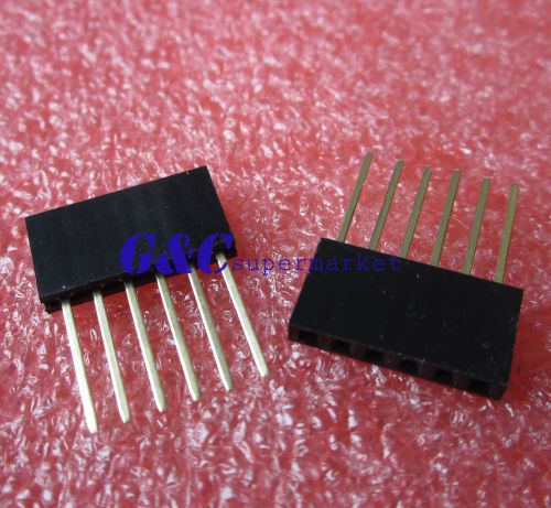 10pcs 6pin 2.54 mm stackable 11mm long legs female header for arduino shield j1 for sale