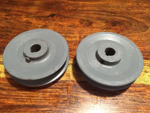 Set of 2 browning 1vl44-5/8 variable pitch sheave v-belt pulley 5/8bore 4-1/8 for sale