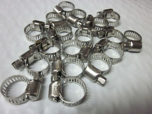 20pc 5/8&#034; clamp stainless steel hose clamps 3/8&#034; - 5/8&#034; goliath industrial tool for sale