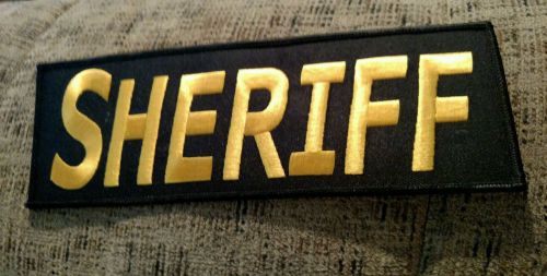 Sheriff embroidered jacket back patch 2 x 6  high visibility sew on new for sale