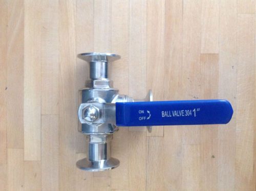 1&#034; three way 1.5&#034; tri clamp ball valve t flow  304 ss, sus304 homebrew beer for sale