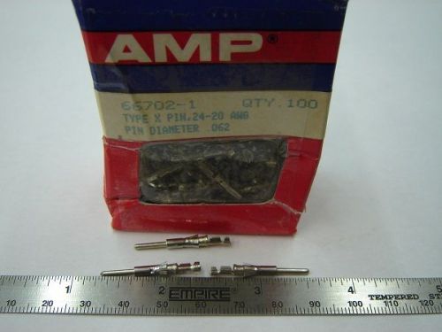 AMP 66702-1 Type X pin , 24 - 20 AWG pin diameter .062 box of 100 NOS
