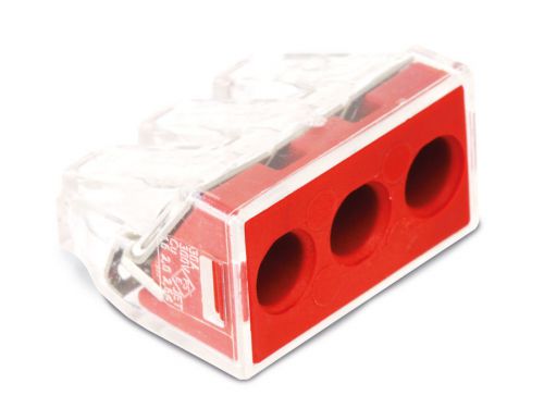 Wago 773-173 terminal block 3 position red 50/box for sale