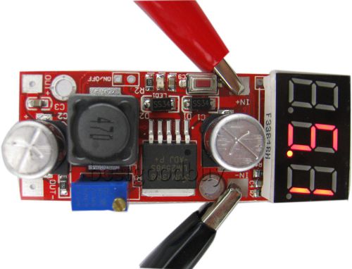 Lm2596 dc-dc 4.5-28v to 1.3v-25v step-down  power supply module red  voltmeter for sale