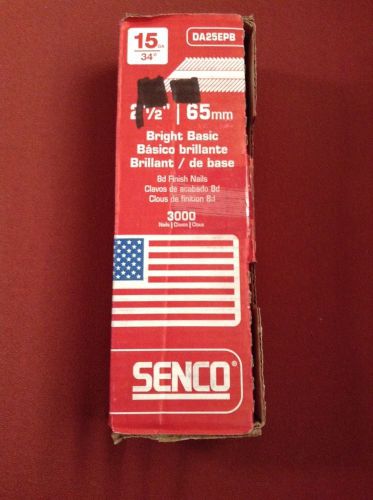 6,000 Senco 8d Finish Nails DA25EPB 2 1/2&#034; 65mm Galvenized 15GA