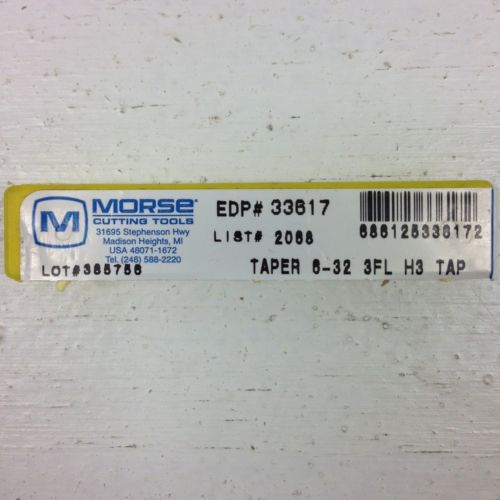Morse Taper 6-32 3FL H3 Tap - NEW 1-Tap