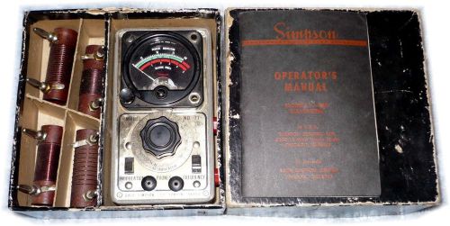 Vintage, Simpson Wavemeter - Modulation Indicator Model 77 w/ Operator&#039;s Manual