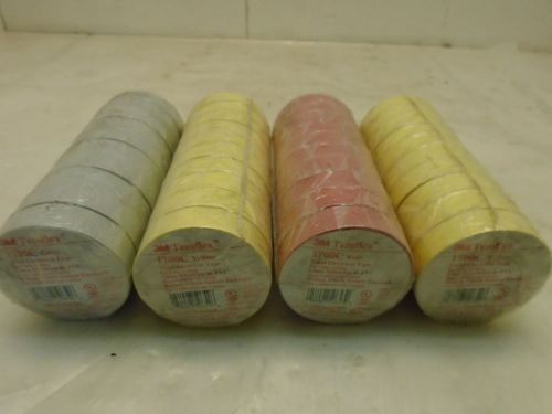 (40) 3m | temflex | 1700c | 3/4&#034;x66&#039; | electrical tape | yellow - red - gray for sale