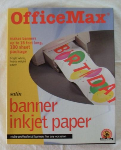 Office Max Satin Coated Banner Inkjet Paper, White Professional 18 Ft. Banners