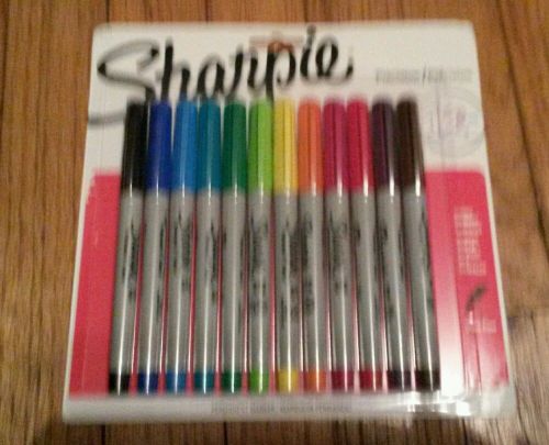 12 Count Assorted Colors Sharpie Permanent Markers Ultra Fine Precision #37175