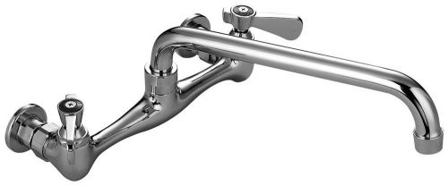 Aa faucet 8&#034; wall mount commercial duty no lead faucet w/ 6&#034; swivel spout nsf... for sale