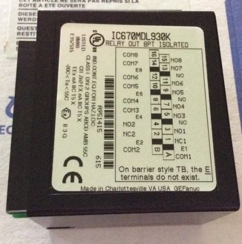 NEW GE FANUC IC670MDL930K RELAY OUT 8PT