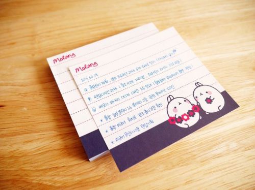 MOLANG cute Stationery illust Memo Pads Memo Paper 100 Sheets - navy and red