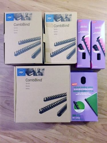 Binding Spines - LOT OF 6 BOXES of VARIOUS SIZES!  AMAZING DEAL!!!