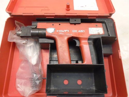 HILTI DX 451 POWDER ACTUATED NAIL GUN W/ CASE, USED GOOD CONDITION