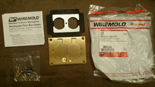 Wiremold 828r brass duplex floor outlet box cover plate omnibox 880 walker new for sale