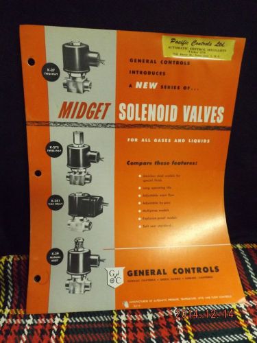Vintage Electrical Catalog Midget Solenoid Valves General Controls