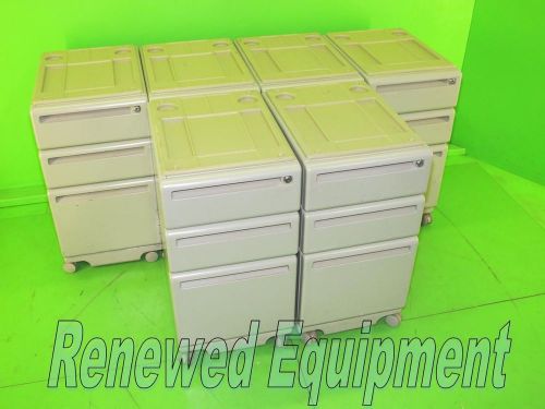 Haworth V Series 3-Drawer Lockable Steel Mobile Pedestal File Cabinet Lot of 6
