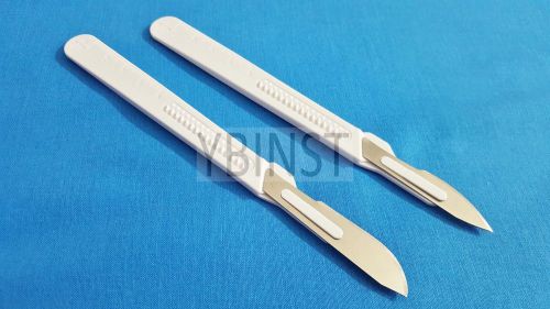 LOT OF 4 PCS DISPOSABLE STERILE SURGICAL SCALPELS #22 #23 WITH PLASTIC HANDLE