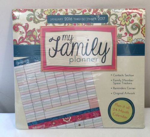 New 2016 2017 My Family Planner 2 Years Calendar Contacts Reminders 24 Months