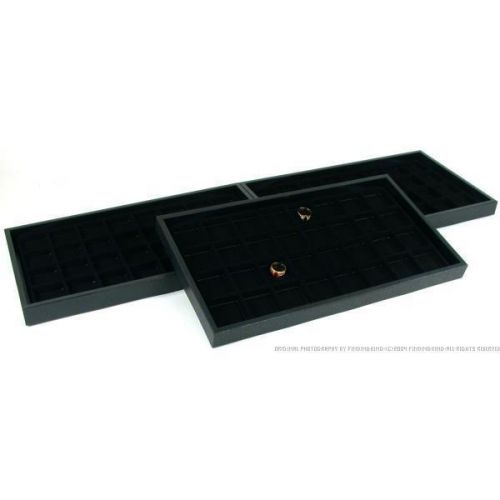 3 32 slot black flocked jewelry display inserts &amp; trays for sale