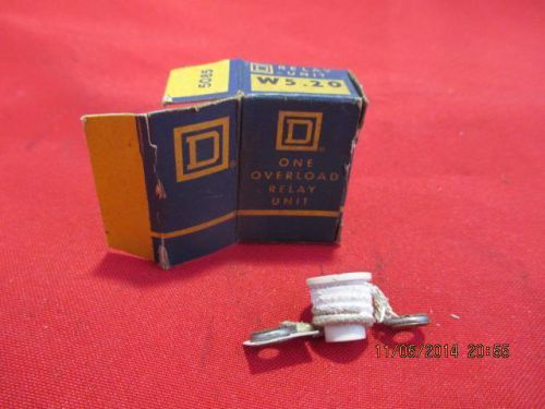 Square d company one overload relay unit heater w5.20 for sale