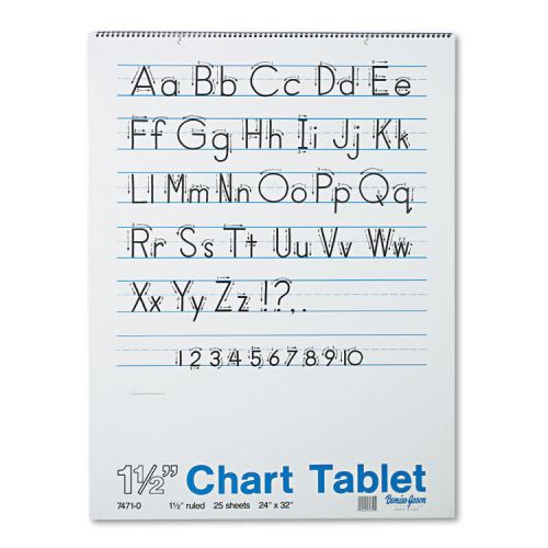 Pacon Chart Tablets w/Manuscript Cover, Ruled, 24x32, White, 25 Shts/Pd PAC74710