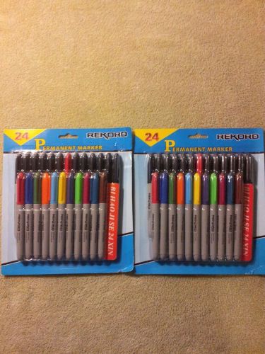 Lot of Two Packs 24 Fine Point Permanent Markers - 48 Markers Total