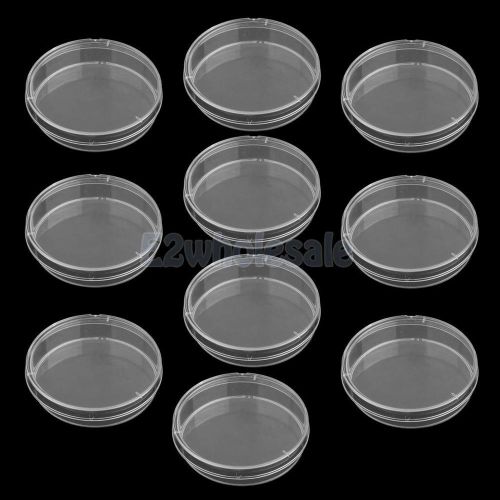 10Pcs Disposable Sterile Laboratory Cell Tissue Culture Petri Dish&amp; Lid 50mm