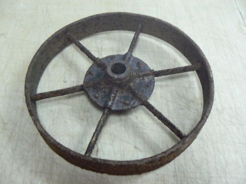 Antique Cast Iron Flat Belt Pulley Wheel, 10&#034; x 1.5&#034;, Hit Miss Engine, Steampunk