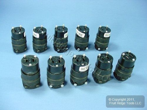 10 leviton polarized rubber connector plug 15a 125v for sale