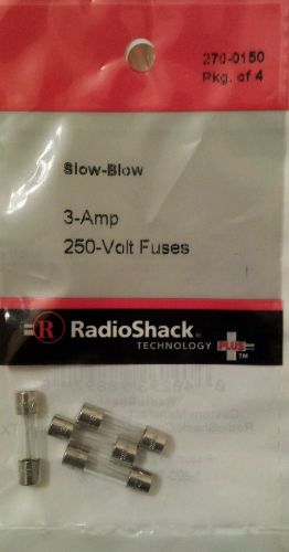 Slow-Blow 3-Amp 250-Volt Fuses #270-0150  Pkg of 4 By RadioShack