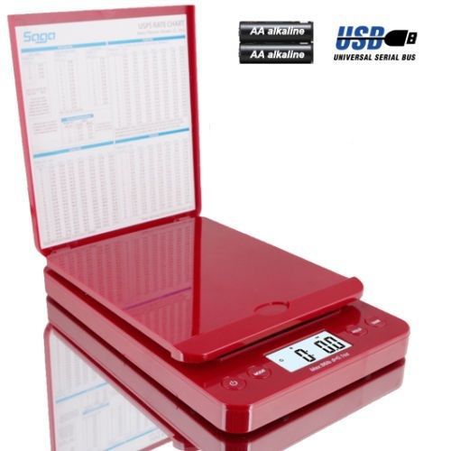 Saga digital postal scale 86lb x 0.1oz shipping scale, battery / usb powered,new for sale