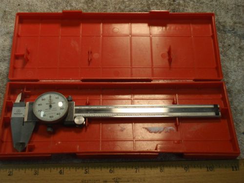 MITUTOYO 505-637-50  DIAL CALIPERS , 6&#034; , .001&#034; COMPLETE WITH ORIGINAL CASE