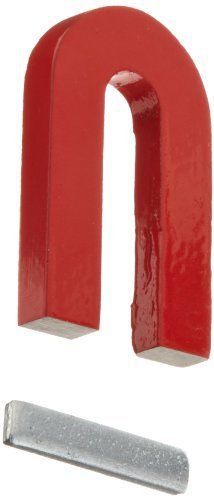 Red Cast Alnico 5 U-Shaped Magnet With Keeper  1-3/16&#034; Wide  2&#034; Tall  1/4&#034; Thick
