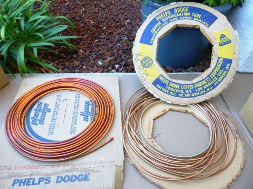 Phelps Dodge Refrigeration Copper Tube 3/16&#034; .30 &amp; 1/4 OD 50 feet Tubing