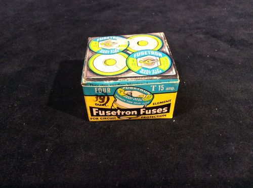 ***NEW***  BOX OF (4) BUSS FUSETRON 15 AMP TYPE T FUSES